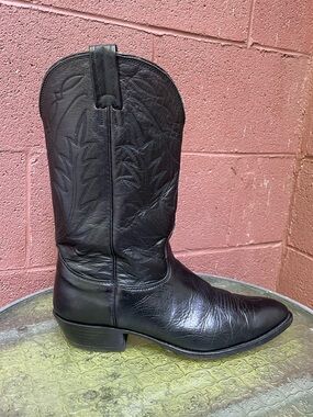 Nocona Vintage Black Cowboy Boots Size 10.5